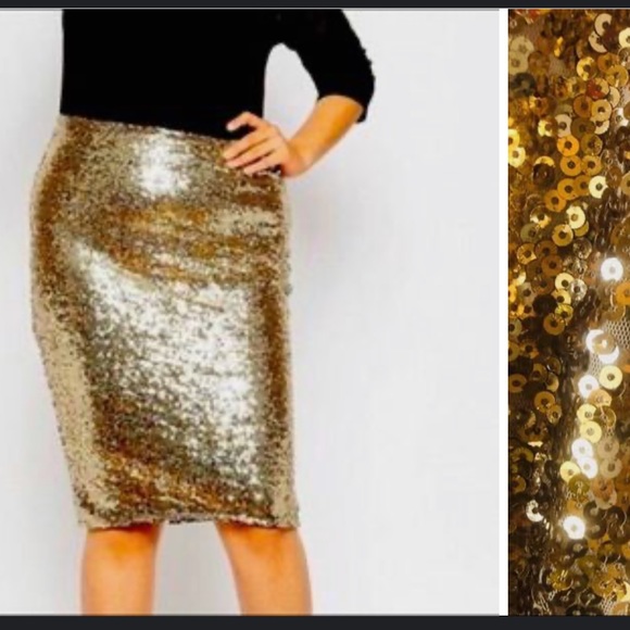 Gold sequin skirt - Picture 2 of 3
